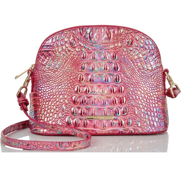 BRAHMIN Melbourne Small Georgina Leather Crossbody Magenta Pink Bag AUTHENTIC - Picture 3 of 14